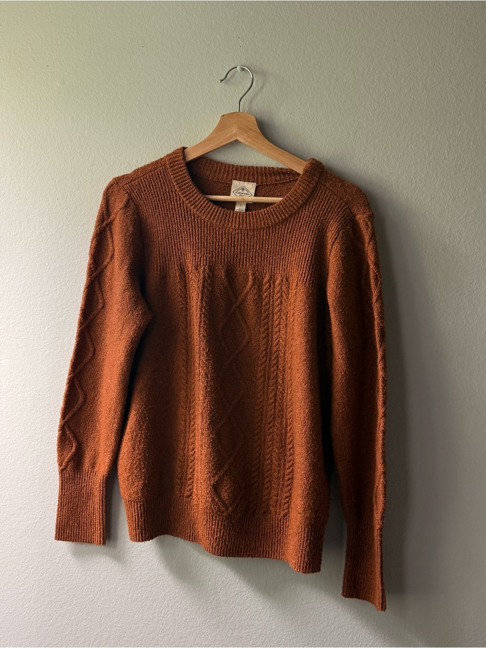 St. John's Bay Women's Cable Knit Long Sleeve Pullover Sweater